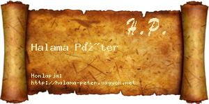 Halama Péter névjegykártya
