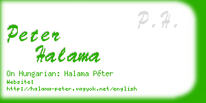 peter halama business card